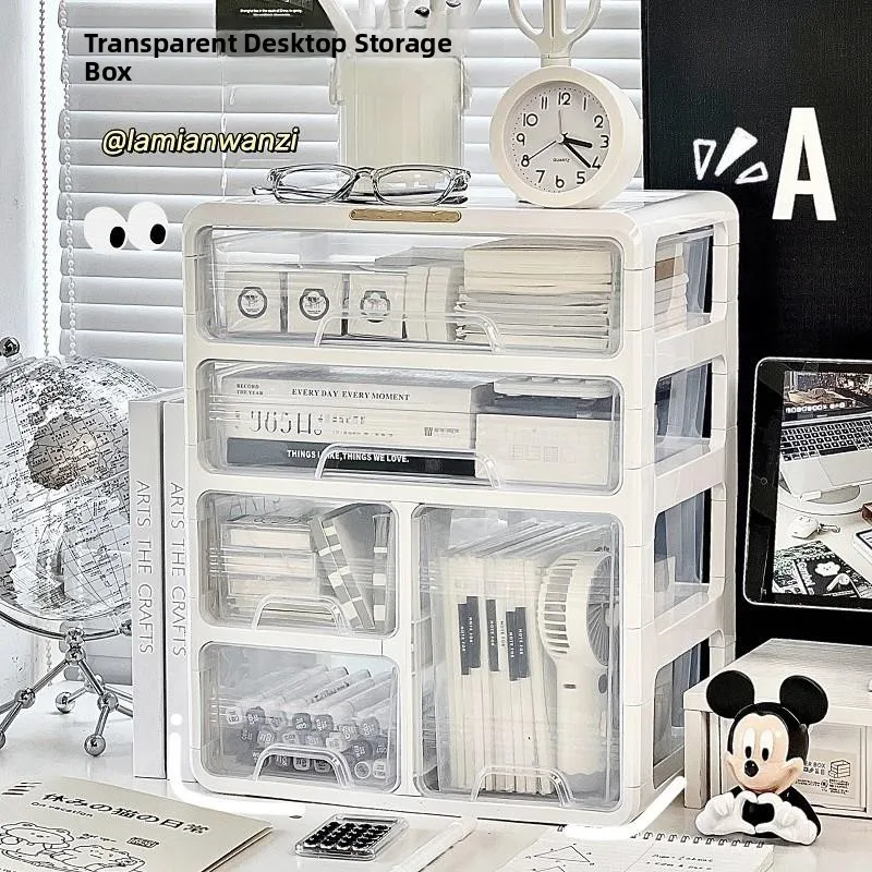

Large Capacity Desktop Cosmetic Storage Box Simple Design Skincare Makeup Organizer Cabinet Rectangular Plastic Material