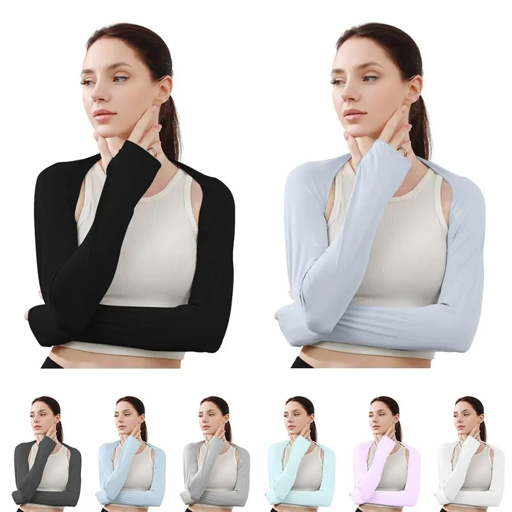 Sun Protection Raglan Sleeve Air-conditioned Shirt Beach Towel Open Cover Sunscreen Gloves UV Protection Ice Arm Sleeves Summer