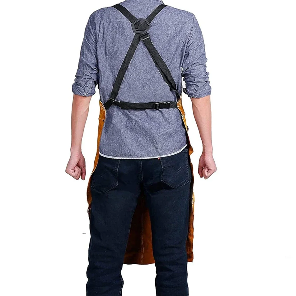 

Leather Welding Apron Heavy Duty Flame Retardant and Heat Resistant for Protecting Clothes During Welding Work