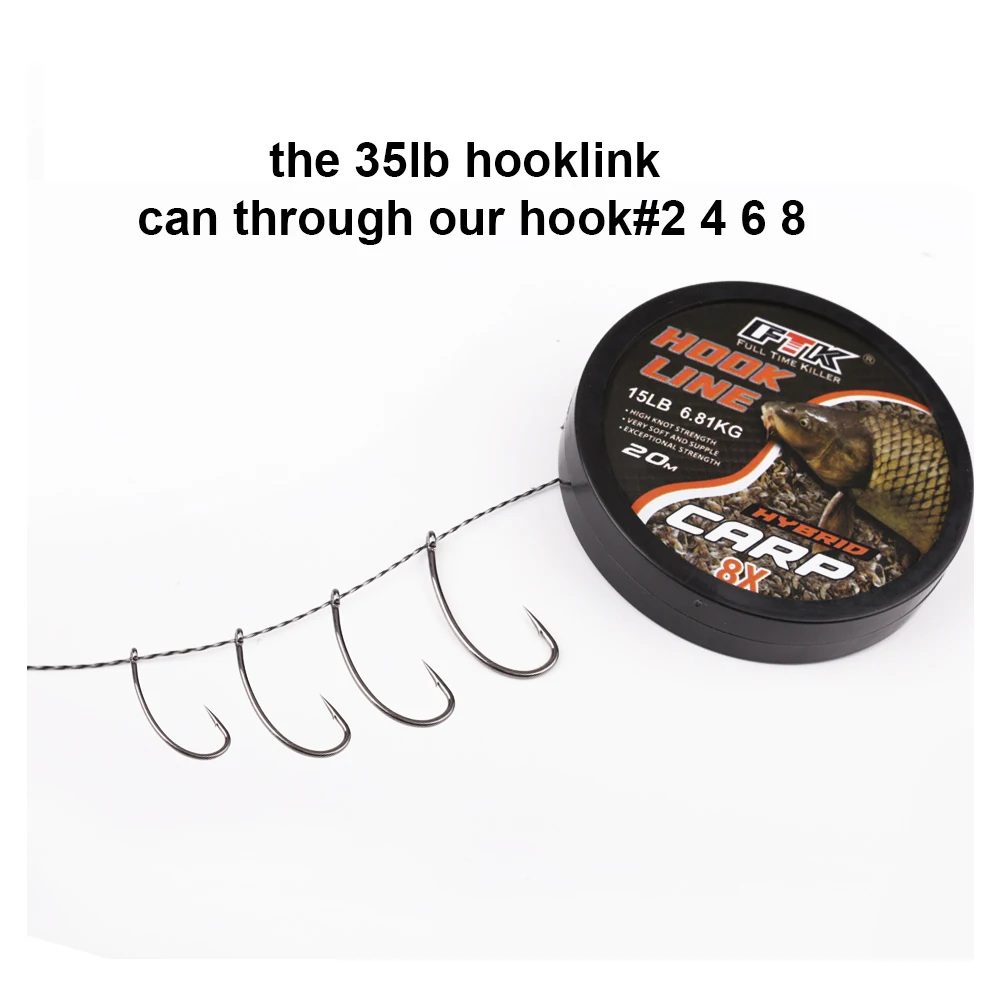 FTK 20m Karpfen-Angelschnur Weiche Hakenverbindung 15/25/35LB Karpfen-Hooklink Unbeschichtete Geflechtschnur für Hair Rig Karpfen-Angelausrüstung – Detail 9