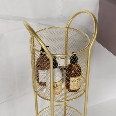 Imagem -03 - Prateleira Nórdica do Ferro do Estilo Cesta Criativa do Armazenamento Metal de Camadas para o Banheiro Roupa Suja Dificultar