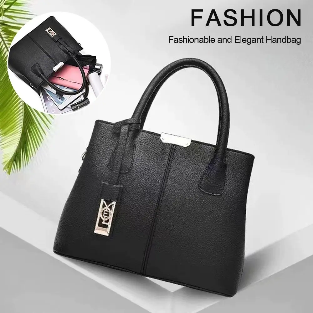 PU leather Ladies Handbag Fashion Casual Versatile Hand-Held Shoulder Bag Large Capacity Crossbody Messenger Bag Women Girls