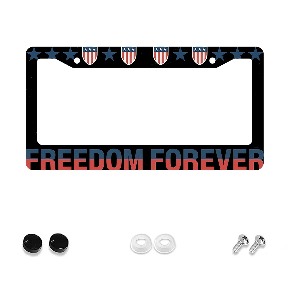 

1 шт. черная алюминиевая рамка номерного знака с 2 отверстиями и рисунком щитов американского флага, 6x12 дюймов, включает комплект винтов, новинка в стиле ретро
