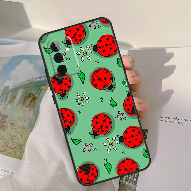 Ladybug Beetle Case For Samsung Galaxy A34 A54 A14 A24 A12 A22 A32 A52 A51 A71 A73 A53 A33 A23 A13 Cover