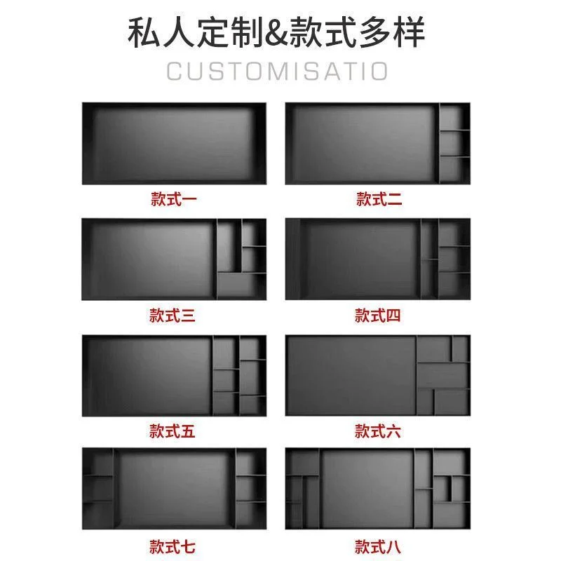 LED Recessed TV Wall Niche, Stainless Steel Embedded TV Surround Frame with Side Storage Compartments