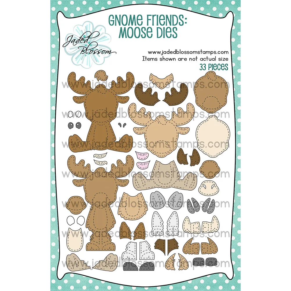 

2025 NOVEMBER NEW GNOME FRIENDS: MOOSE DIES Metal cutting Dies DIY Scrapbook New Year Card Christmas Eve Decoration die Template