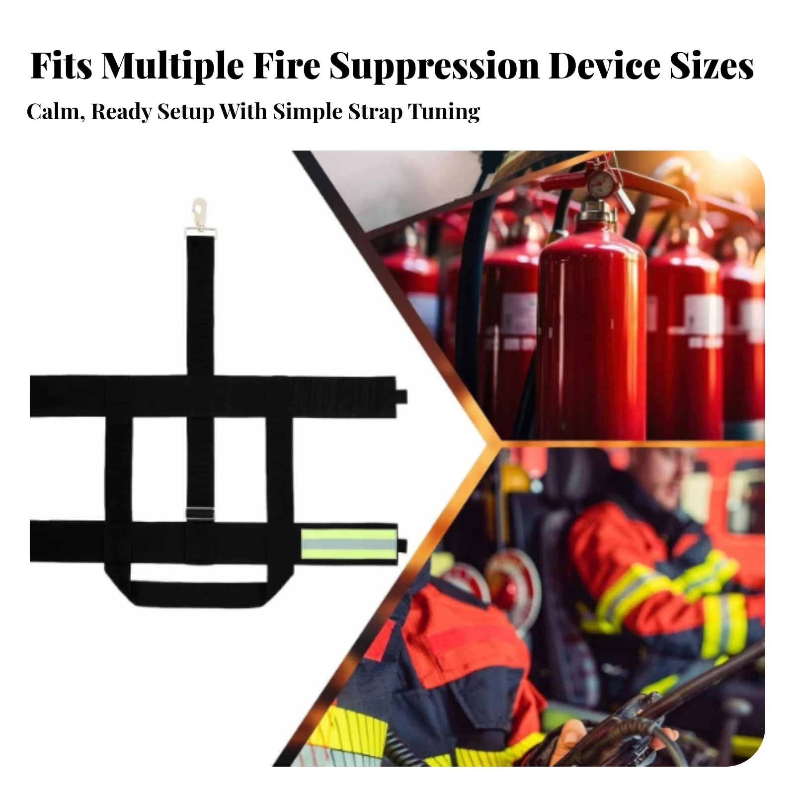 Fire Suppressor Carrying Strap Convenient Fire Suppressor Strap with Metal Clip Handsunencumbered Stable for Firefighters