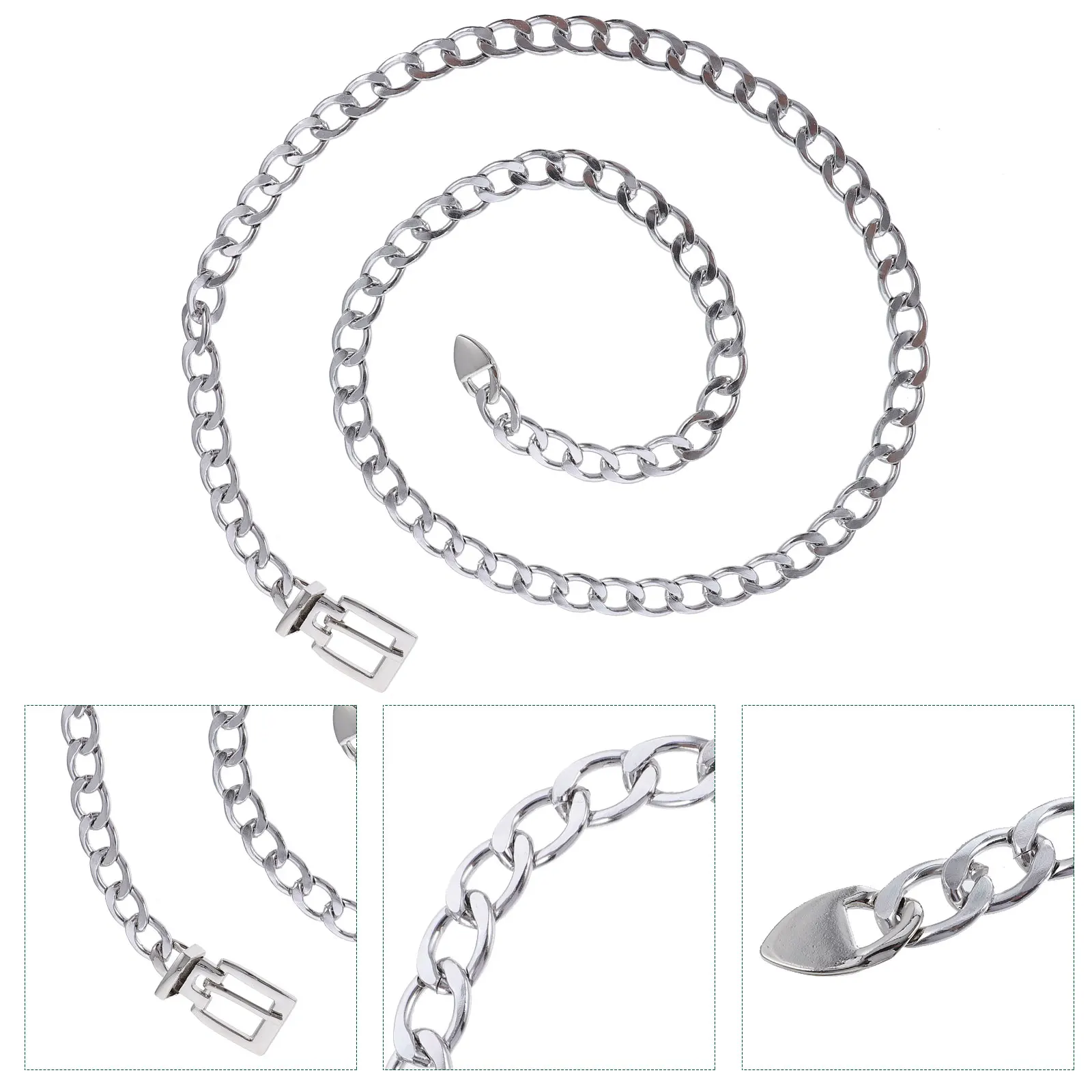 

Metal Punk Belt Women Men Aluminum Alloy Durable Lightweight Fashion Trouser Pants Waist Belt Accessories Trouser Pants Belts