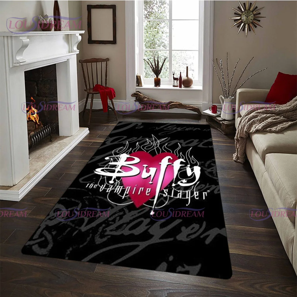 Vampire Slayer Buffy Printed Area Rugs Non-Slip Bathroom Carpet for Living Room Bedroom Floor Mat Halloween Carpet Home Decor