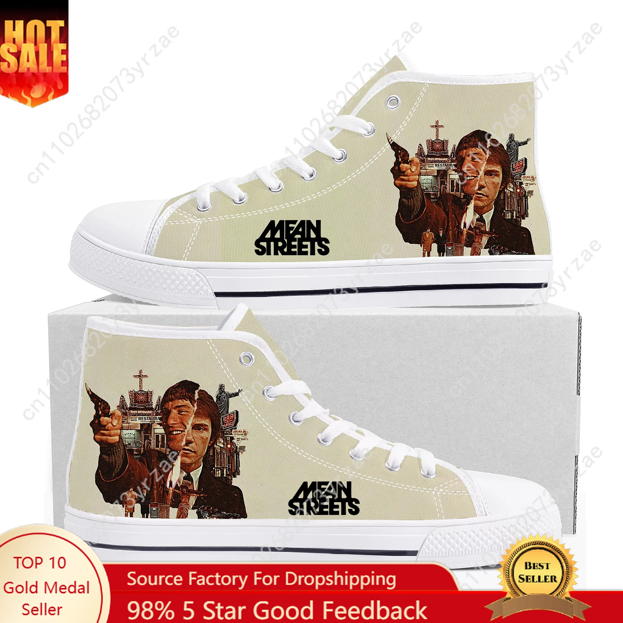 

Mean Streets High Top High Quality Sneaker Mens Womens Teenager Canvas Sneaker Casual Fashion Patterns Shoe Custom Made Shoes