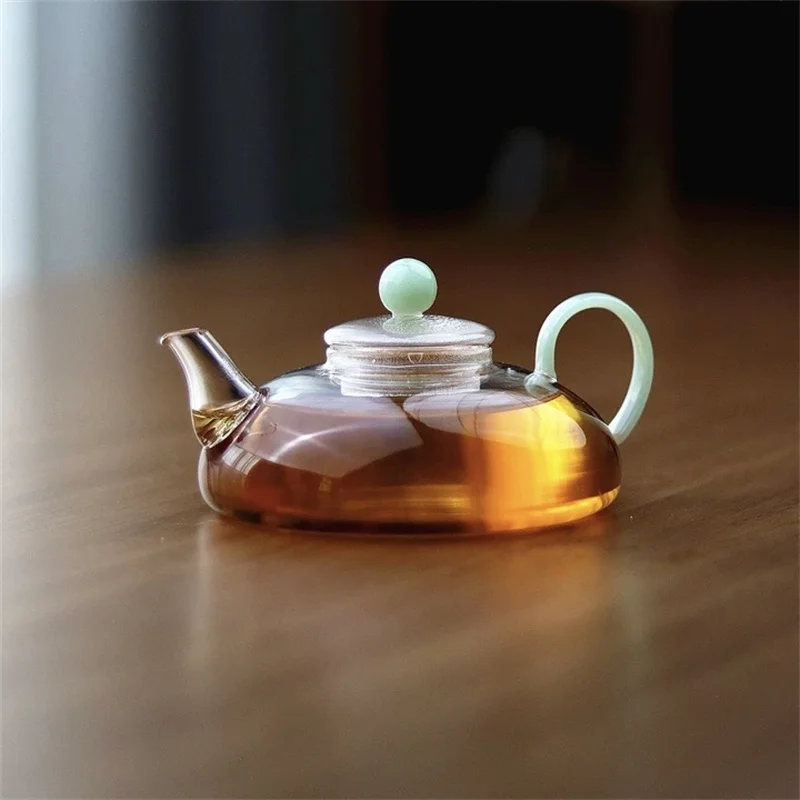 180 ml Exquisite Eine Person Kleine Glas Teekanne Mit Filter Loch Brauen Blume Puer Grün Teekanne Kung Fu Tee-Set