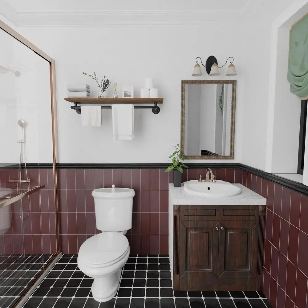 36 Inch Wall-Mounted Wooden Shelf Clothes Rack, Heavy-Duty Hanging Rod for Space-Saving Storage