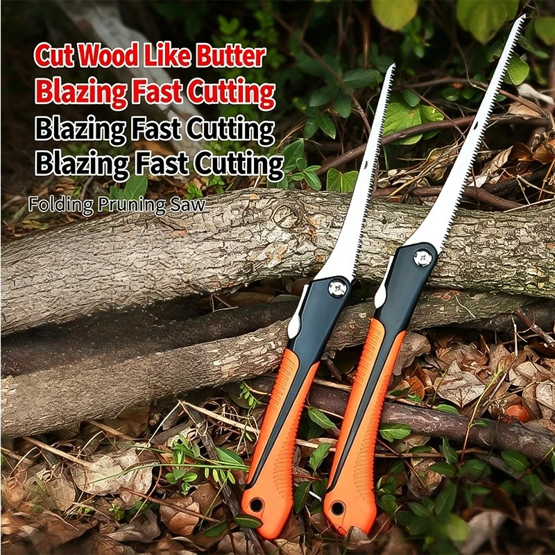 Folding Pruning Saw Triple Ground Teeth Alloy Steel Hand Saw Portable Pocket Saw for Gardening Camping Wood Cutting Hand Tools
