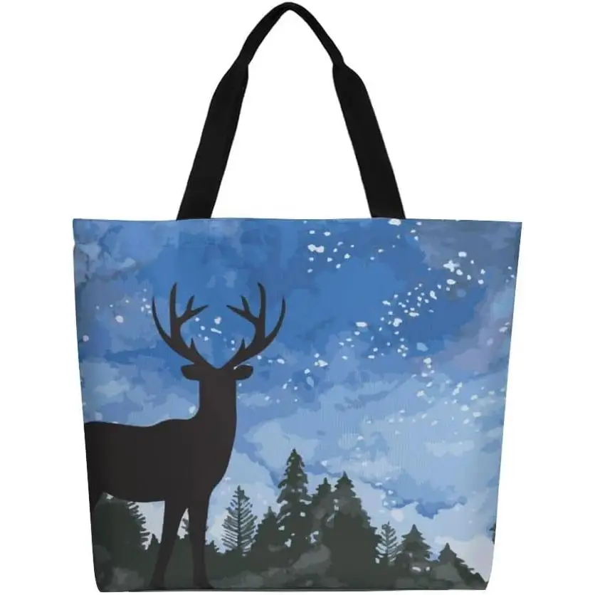 Bolso de mano de lona para mujer, bolso de hombro informal grande, bolso reutilizable para compras en la playa, bolsa de comestibles para exteriores