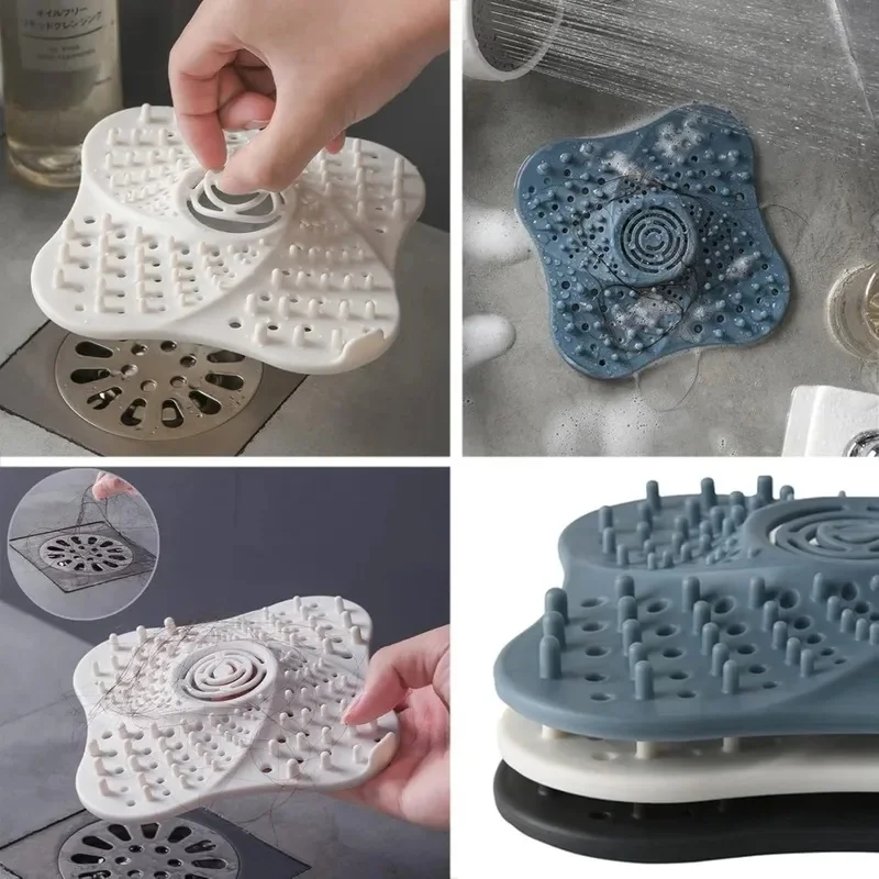 Shower Hair Filter Stopper Anti-blocking Hair Catcher Strainer Sewer Bathroom Floor Drain Cover Kitchen Sink Deodorant Trap Plug