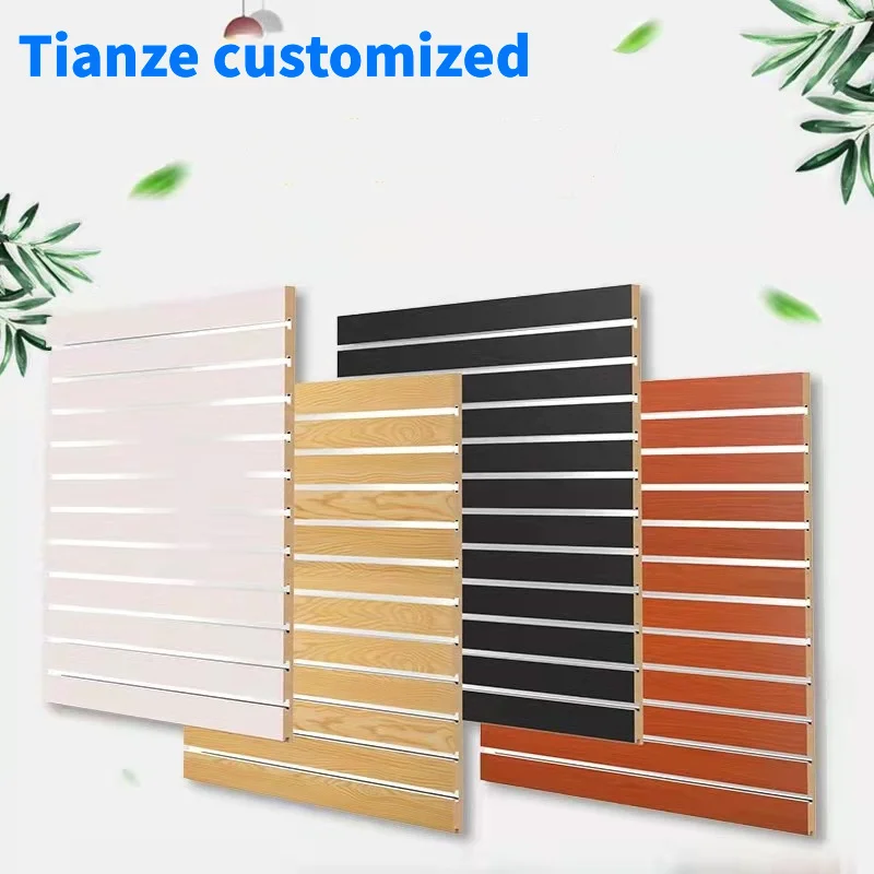 

(Customized) Aluminum Slatwall Slat Wall Panel 15/18mm Slotted Groove Wall Panel MDF Board Guitar/Automotive Parts/Phone Sho