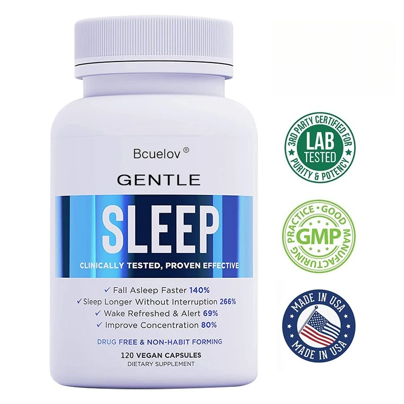 Adult Sleep Supplement Melatonin 5mg, with Magnesium Glycinate, Valerest & Ashwagandha, Helps Relax and Promote Natural Sleep