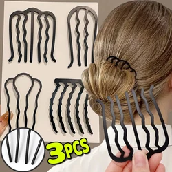 Black Metal Hairs Fork Clip Women Bride Hair Pin Combs Messy Bun Hairpin Clip Hooks Side Combs Updo Sticks Hairs Styling Tools