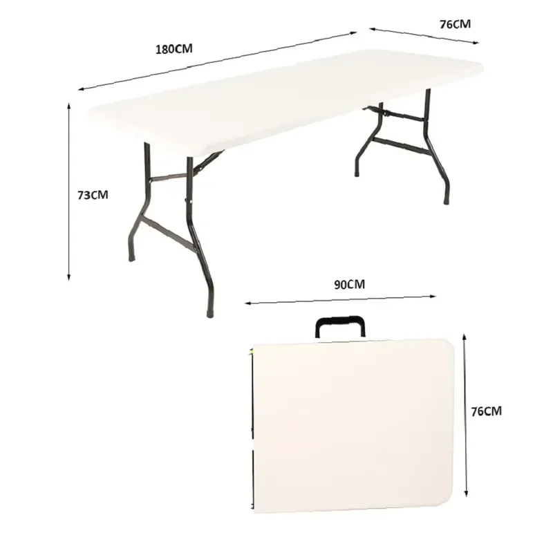 for Cheap 6ft 180cm Rectangular Folding Table Plastic Outdoor Activity Table