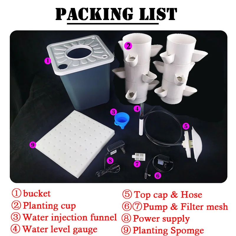 Diy Hydroponic Growing System Home Vertical Tower Veg Planter Indoor Soilless Cultivation Equipment For Vegetable Fruit Planting