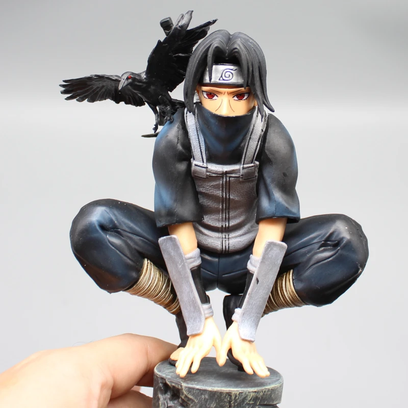 23cm Naruto Shippuden Action Figure Uchiha Itachi Figure Figuarts Tsukuyomi Statue Itachi Squatting Model PVC Collectible Toys