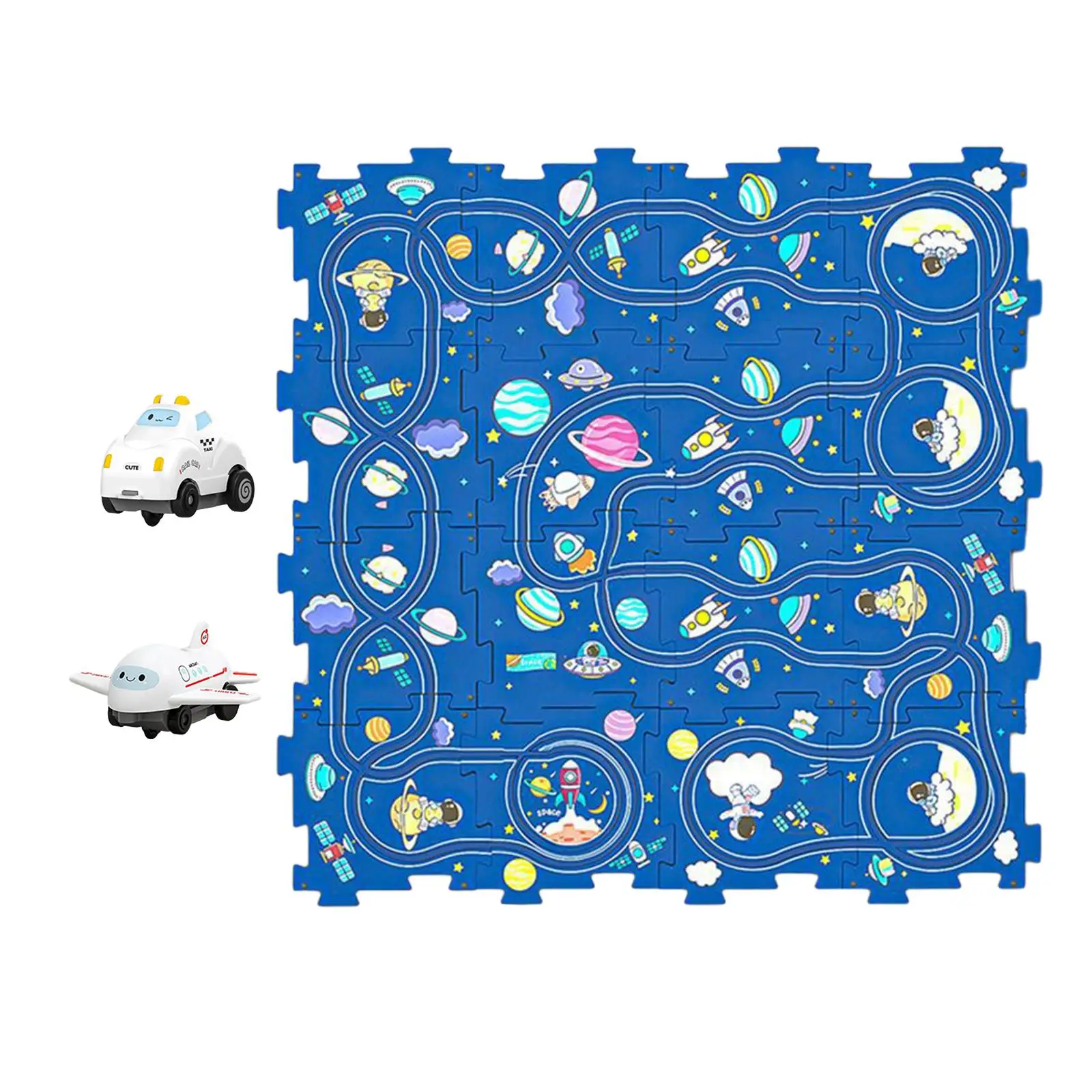 Kids Learning Toy Puzzle Tracks Car Building Set for Toddlers Ages 3 Plus Preschool Montessori Educational Jigsaw with Slopes