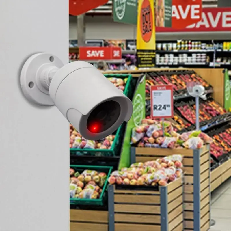 Mini Fake Security Camera Red Light Blinking Theft Prevention Easy Installation 