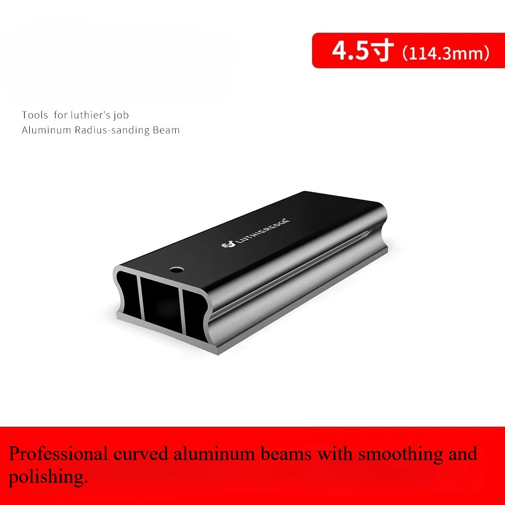 

4,5-дюймовый гитарный гриф с полированной кривизной накладок; утолщенная алюминиевая поперечина с выравнированной и полированной поверхностью