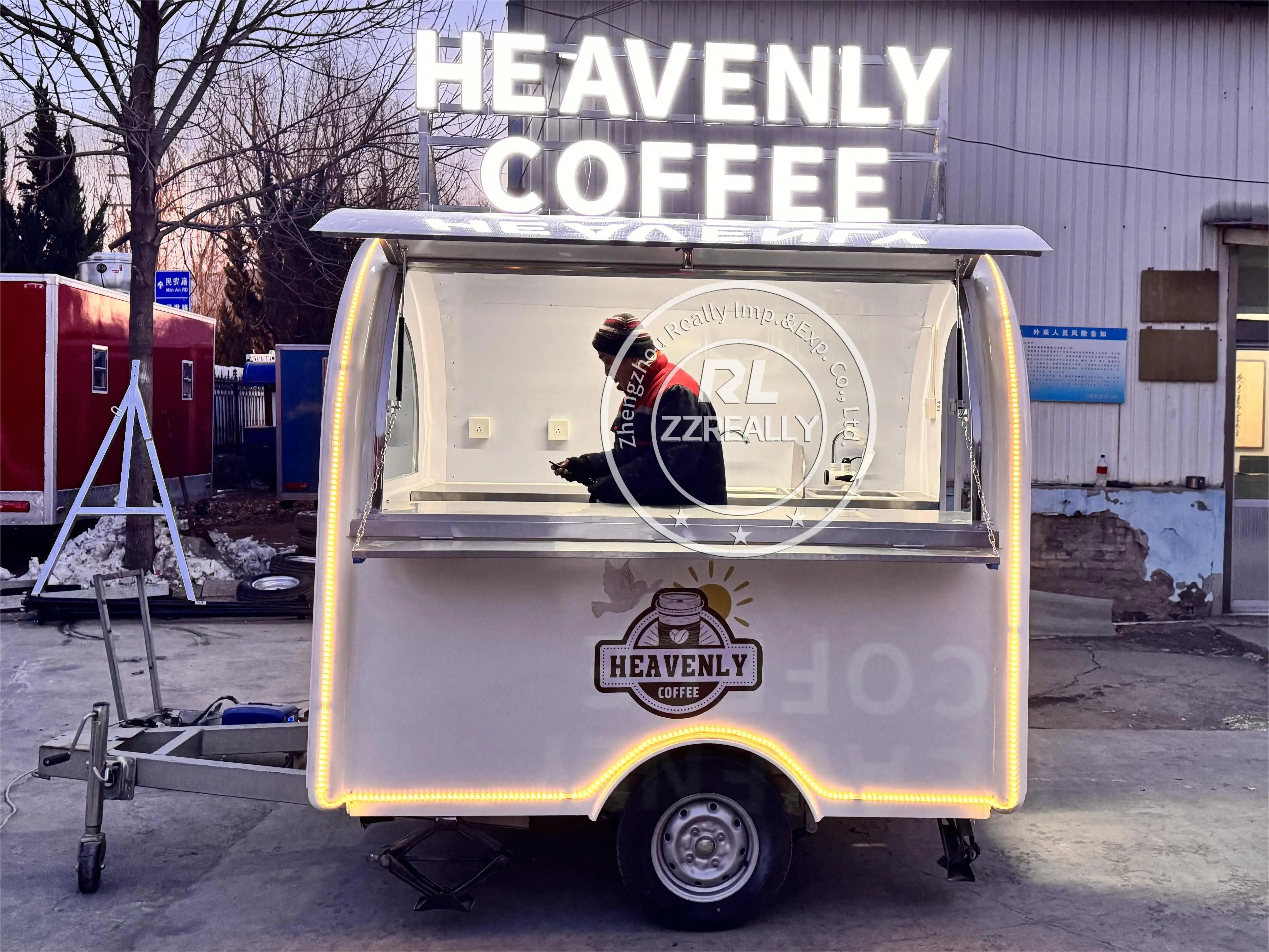 Carro De Comida Movil, Mini camión De tacos De comida rápida personalizado, carrito para perritos calientes, remolque De barra De café De concesión para barbacoa, totalmente equipado