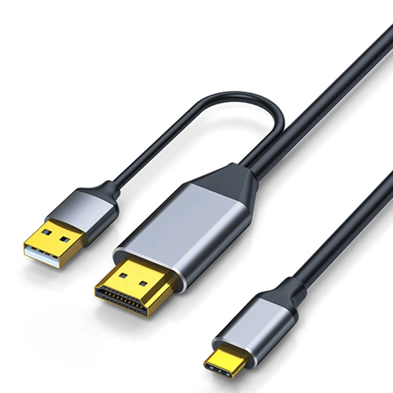Fairikabe HDMI-compatible to USB C Cable 6.6Ft 4K60Hz HDMI-compatible 2.0 To Usb C Adaptor For Monitor PC PS5 Xbox Xreal Air