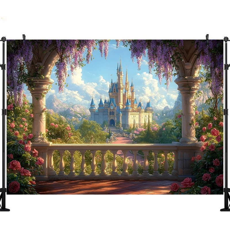 LS Photography Background Romantic Flower Garden Butterfly Birthday Wedding Maternity Portrait Decor Backdrop Photo Studio