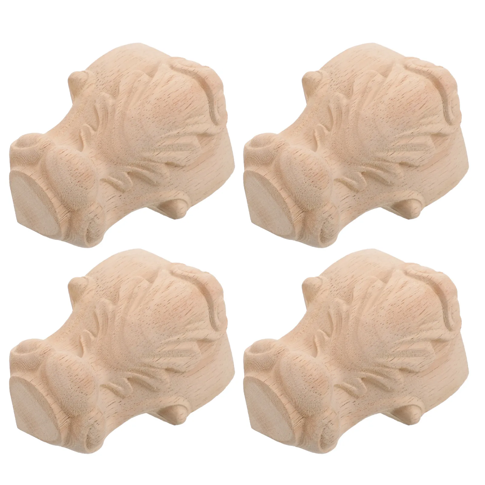 4 pcs Table Legs Furniture Replacement Sofa Cabinet Feet Halloween Christmas New Year Furniture Legs Wood Carved