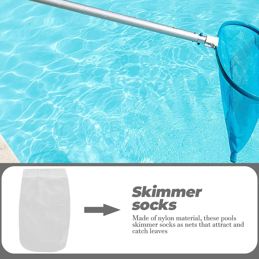 

30pcs Pool Filter Socks Skimmer Sock for Inground Pools White Elastic Mesh Bag Catch Leaves Hair Grass Debris for Skimmer