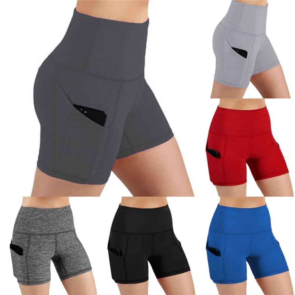 High Waist Ultra Strong Elasticity Short Yoga Pants 7 Colors S/M/L/XL/XXL Yoga Short Pants Nylon Sport Shorts Yoga