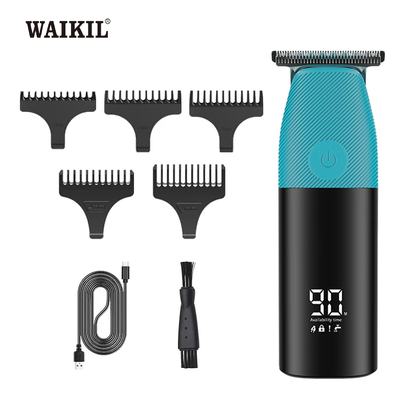 

WAIKIL Professional Men's Electric Hair Clipper Oil Head Electric Push Clipper USB Charging Cordless Digital Trimmer Hair