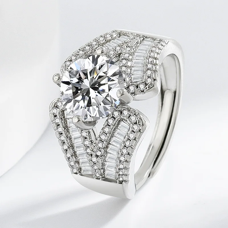 

Роскошное серебро 925 пробы с цирконом, блестящее модное женское кольцо, обручальное предложение, ювелирные изделия