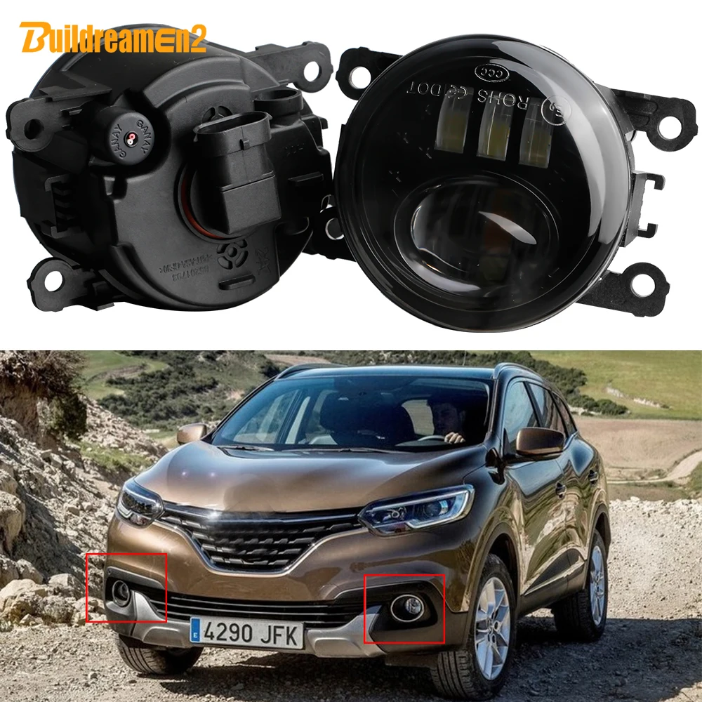 2 Pieces H11 LED Lens Fog Light Car Front Bumper Fog Lamp 30W 3000LM For Renault Kadjar 2015 2016 2017 2018 2019 2020 2021 2022