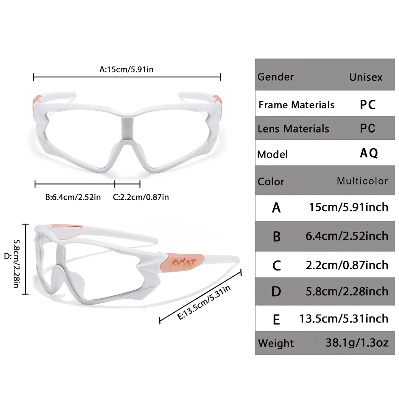 Men Women Photochromic Motorcycle Glasses Outdoor Sports Big Frame Windproof Cycling Running Hiking Goggles