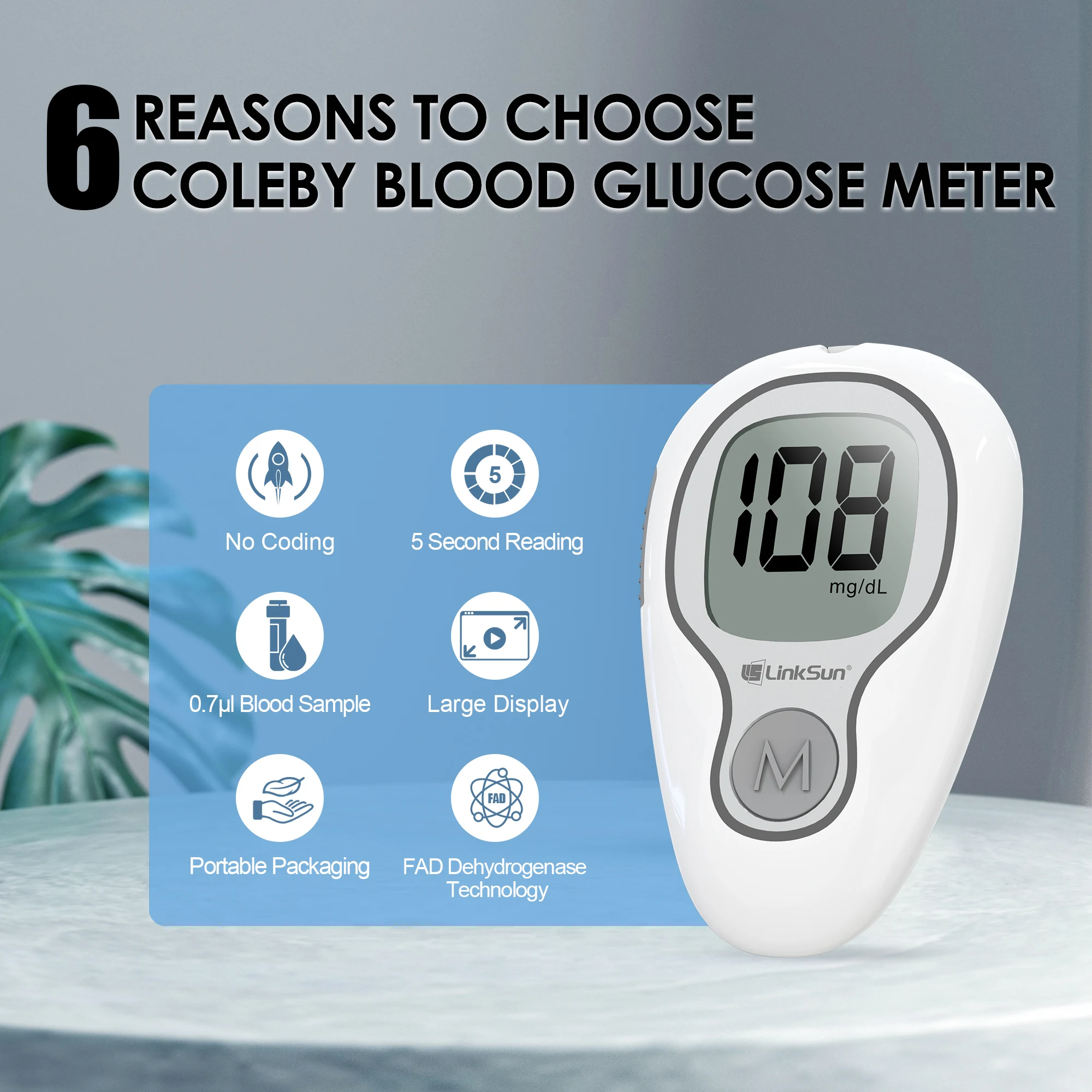 LinkSun Blood Glucose Meter G-425-3 Glucosemeter Kit No Code For Diabetes Tester 10/50/100pcs Strips Medical Blood Sugar Monitor
