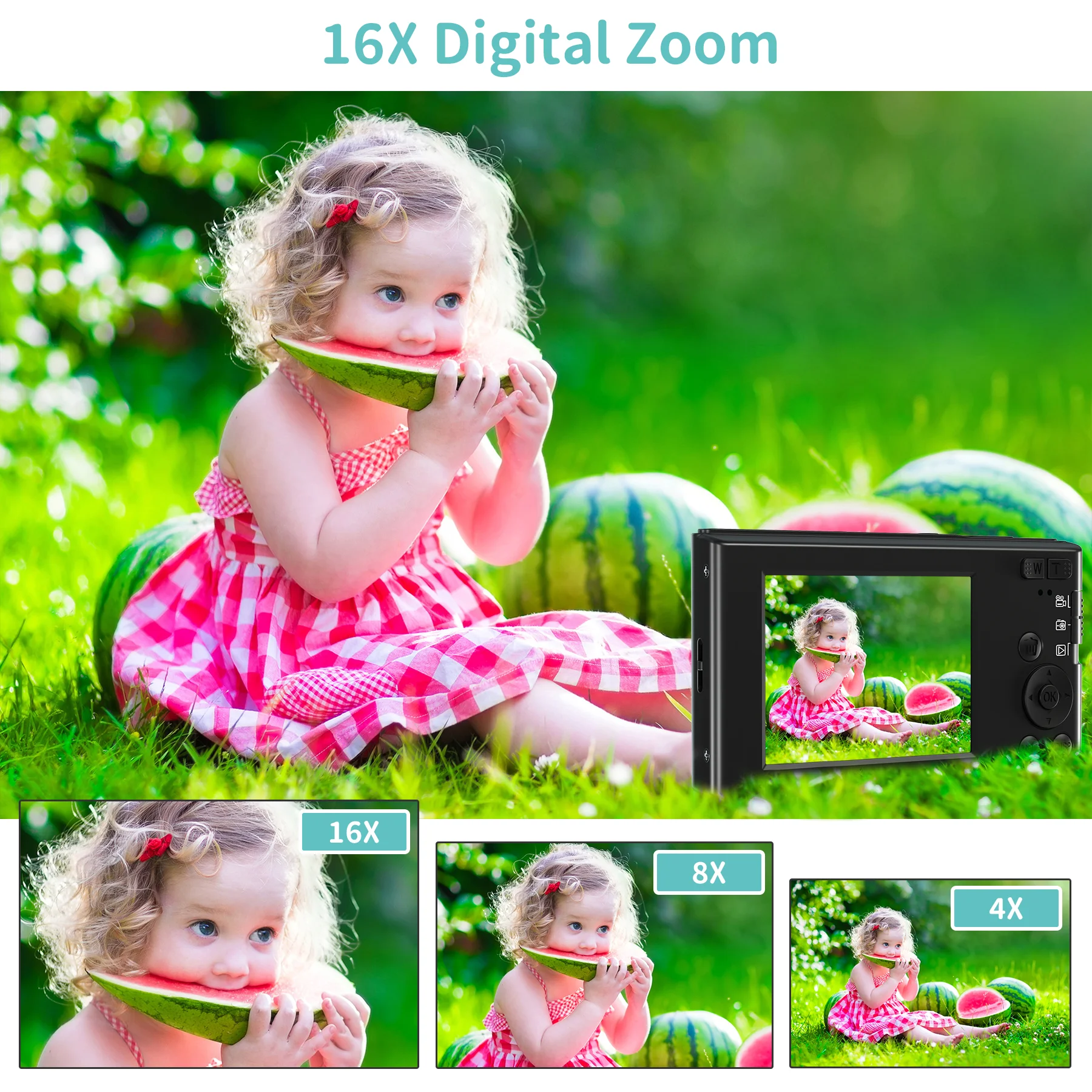 4K Digital Camera Autofocus 44MP Vlogging Camera, HD Camera for Photography, Portable Cam for Kid Adult, 2.4" Screen, 32GB Card