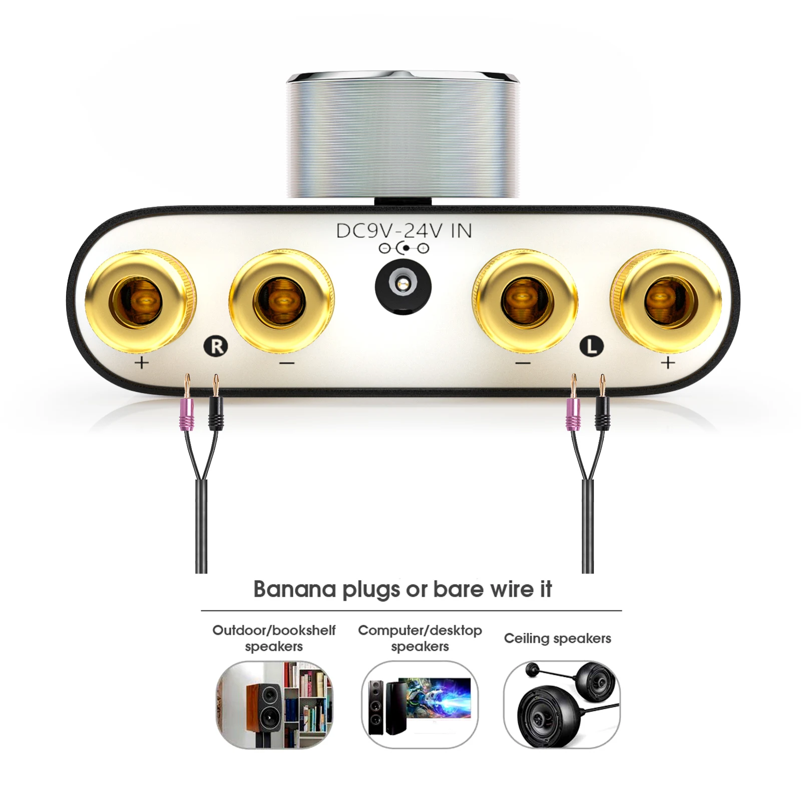 Douk Audio HiFi Bluetooth 5.0 Leistungsverstärker Mini TPA3116 Digital Class D Schreibtisch Stereo Audio Amp für Zuhause Auto 50W + 50W