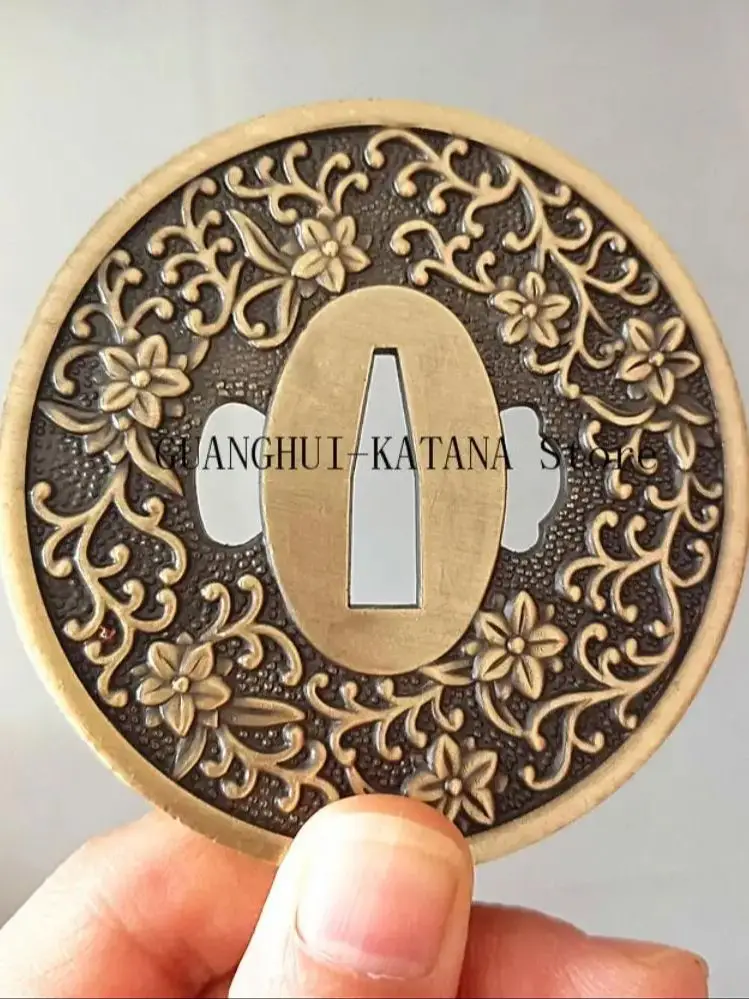 Beautiful Guard Morning Glory Tsuba Alloy Fittings For Japanese Samurai Sword Katana Accessories