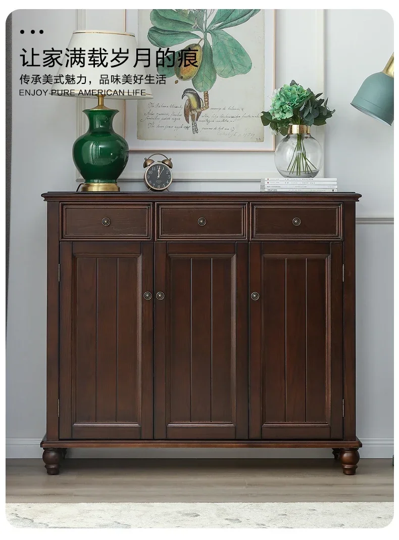 solid wood door hall porch partition locker household two or four door entry shoe cabinet