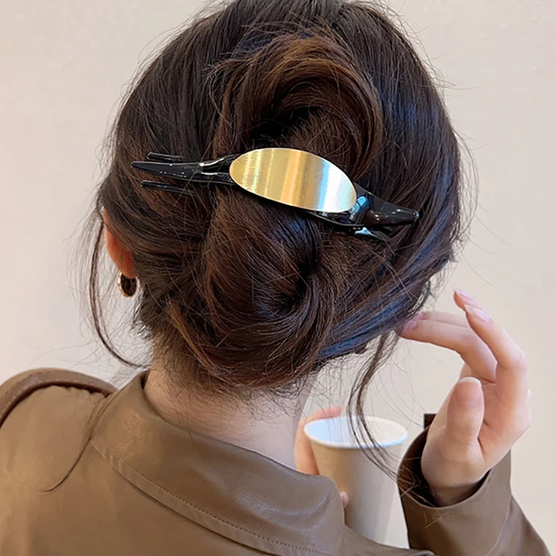 

Fashion Oval Metal Hair Accessories for Women Simple Geometry Ponytail Hair Clip Girls Hair Jewelry Hairstyle Hairpins Headwear