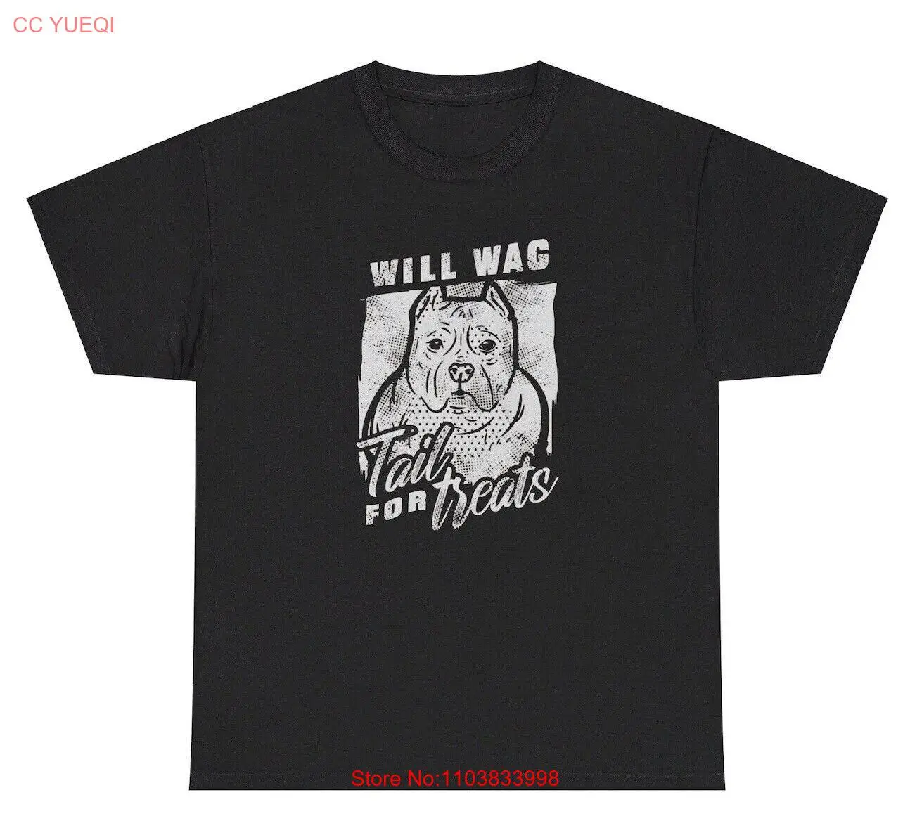 Will Wag Tail For Treats Dog T Shirt Funny Spirit Animal Food Lover Humor Tee