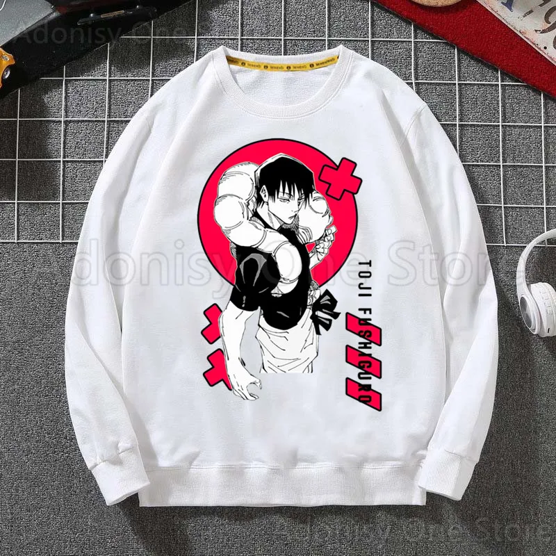 Toji Fushiguro Men Hoodie Autumn Hip Hop Streetwear Men Pullover Sweatshirts Hoodies Mens White Color Hoodie Male