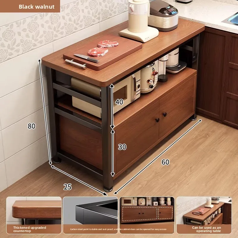 Kitchen shelves Multifunctional side cabinets Floor to wall Table Workbench Pots and bowls Storage Household side cabinets