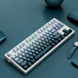 135 Keys Green Hill PBT Double Shot Keycaps Shine Through Side Print Keycaps OEM Profile for Cherry MX Switches Gaming Keyboards