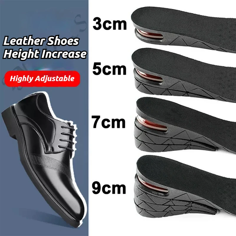 Adjustable Elevator Insoles, Air Cushion Height Increase Inserts, Soft Breathable Lift Pads for Leather & Sneakers 1Pair/2Pairs