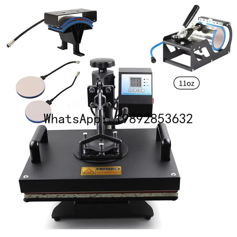 KK 5-in-1 multifunctional heat press machine for heat transfer, perfect for hats, clothing, and mugs